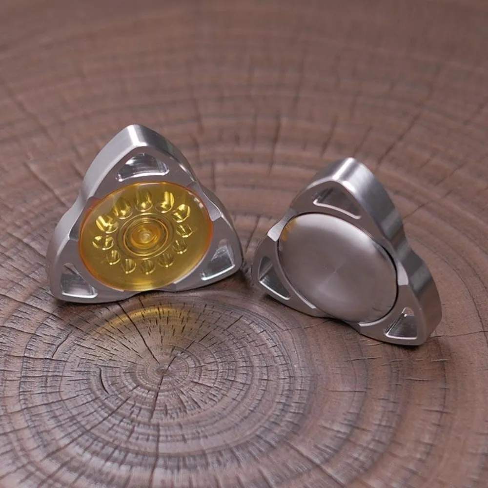 Miaojia MLD Dog Head Double Cap Triangular Hollow CNC Metal Fidget Spinner Decompression Toy
