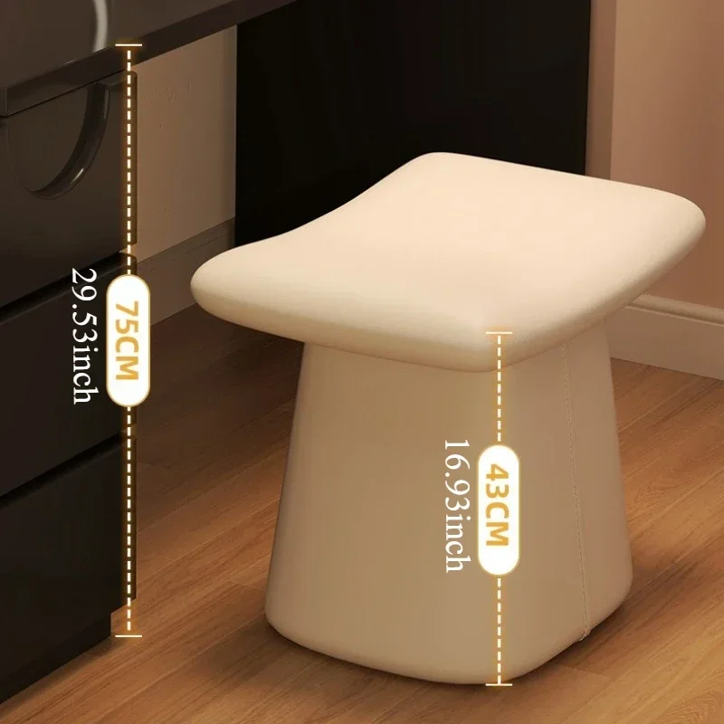 Designer Dressing Stool Makeup Bedroom Chair Nail Art Soft Seat Leather Seating Pier Home Light Luxury Shoeshine Stool image 6