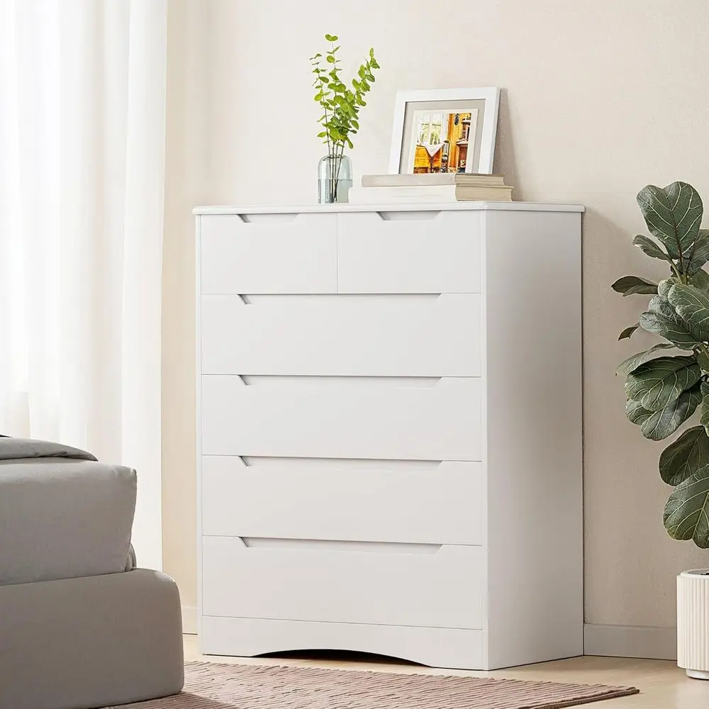Large Storage Chest of Drawers for Bedroom, Tall Dresser with Anti-Tip, Wooden Cabinet for Office and Living Spaces