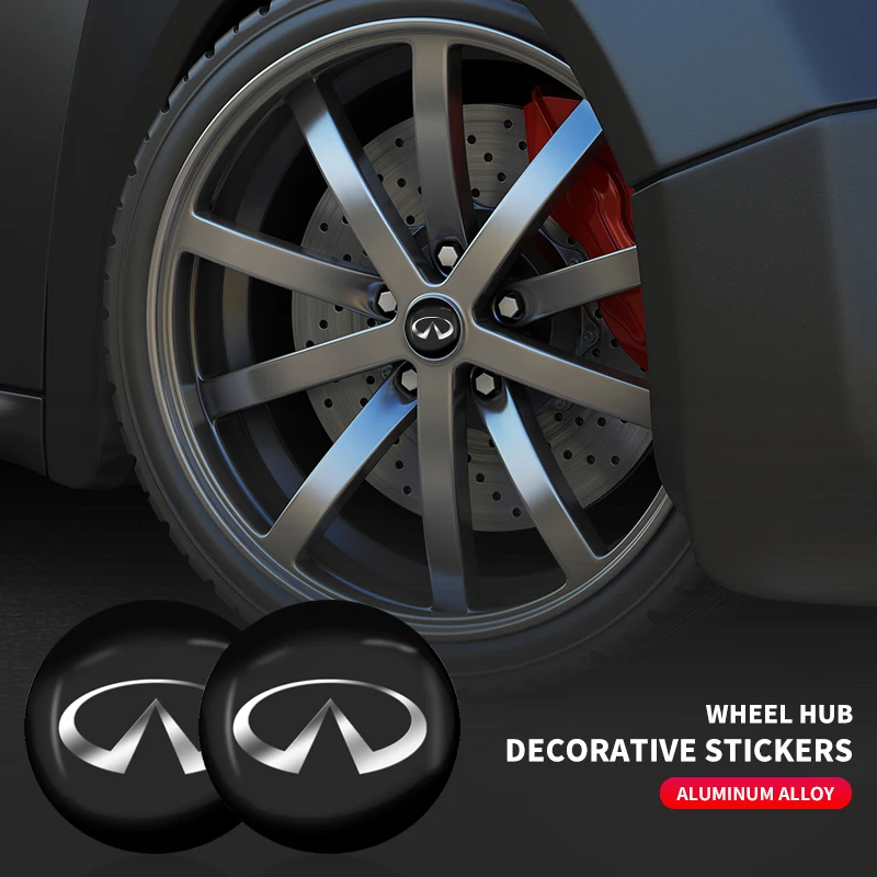 4PCS Car Aluminium Wheel Hub Center Caps Emblem Styling Wheel Sticker For Infiniti Q70L QX50 Q50 QX30 QX60 QX80 Q60 Q30 QX70