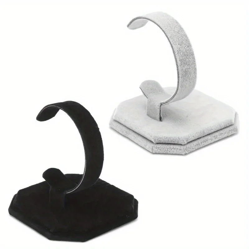 2pcs Velvet C-shaped Design Bracelet Bracelet Watch Display Stand Bracket