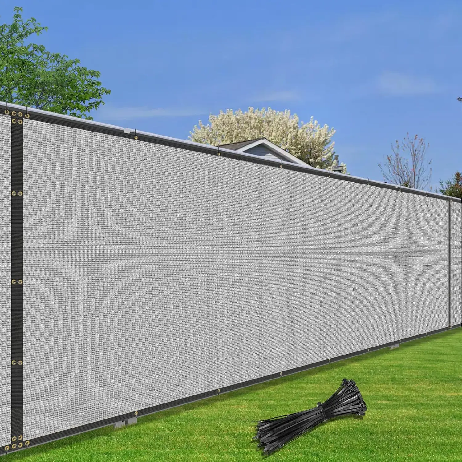

5' x 201' Fence Privacy Screen Heavy Duty Windscreen Fencing Mesh Shade Net Cover for Outdoor Wall Backyard Patio, Customized