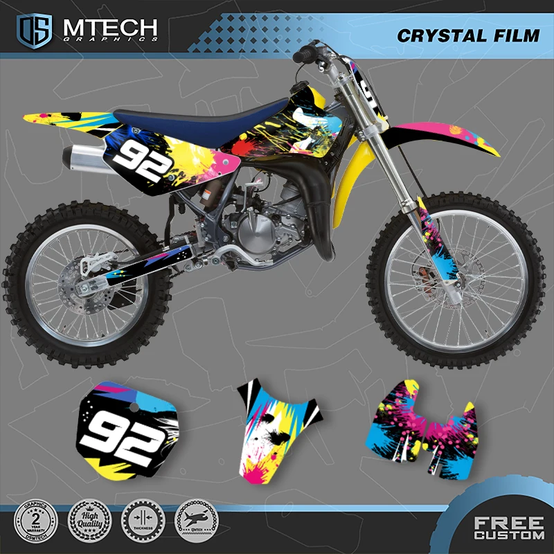 

DSMTECH Motorcycle Graphics Background Decals Stickers kits For Suzuki RM80 RM85 RM 80 85 2001-2018 2001-2015 001