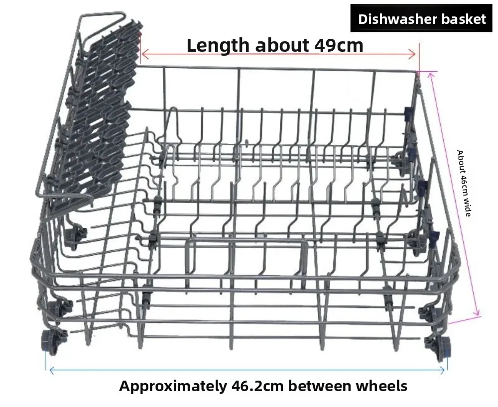 Sturdy Dishwasher Basket Complete Assembly Wear Resistant Dish Rack For Multiple Common Dishwasher Models