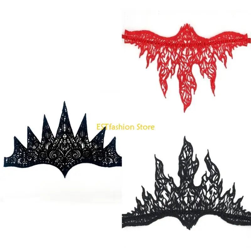 

Y5GC Unisex New Year Hair Hoop Adult Lace Flame Headband Makeup Hair Supplies