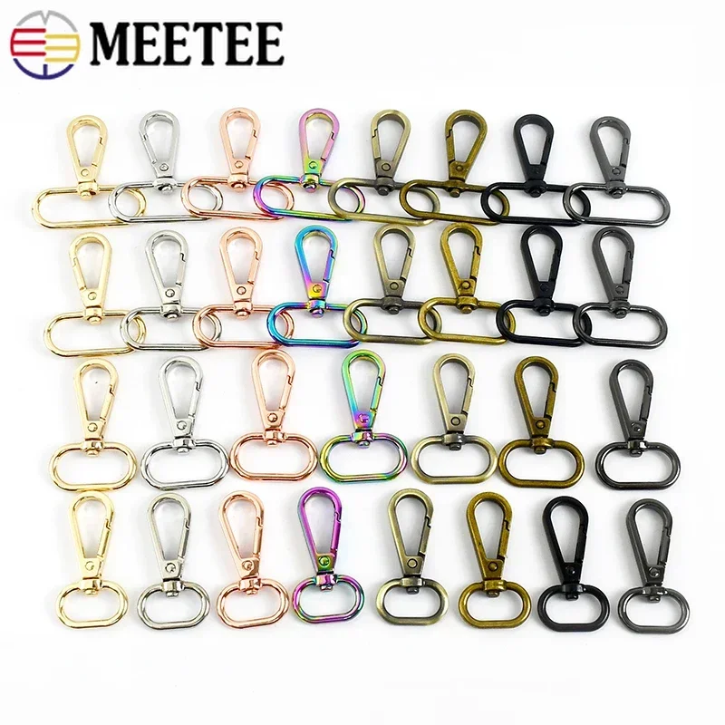 

30Pcs Metal Strap Buckles for Bag Swivel Lobster Clasp Webbing Belt Clip Buckle Dog Collar Snap Hooks DIY Sewing Accessories