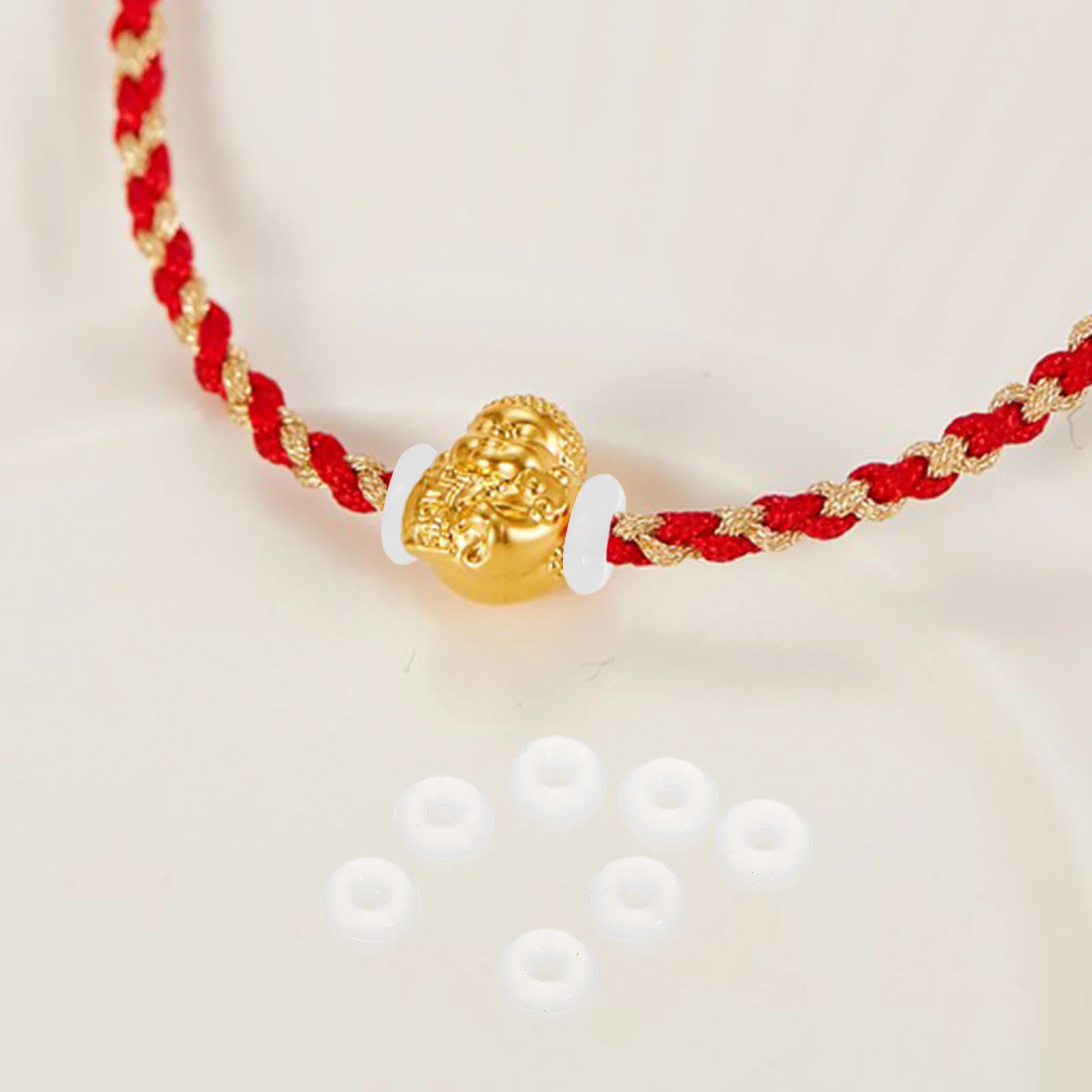 

100pcs Bracelet Positioning Beads Rubber Stopper Rings Adjustable Anti-Friction Spacers For Jewelry Making Diy Craft Silicone