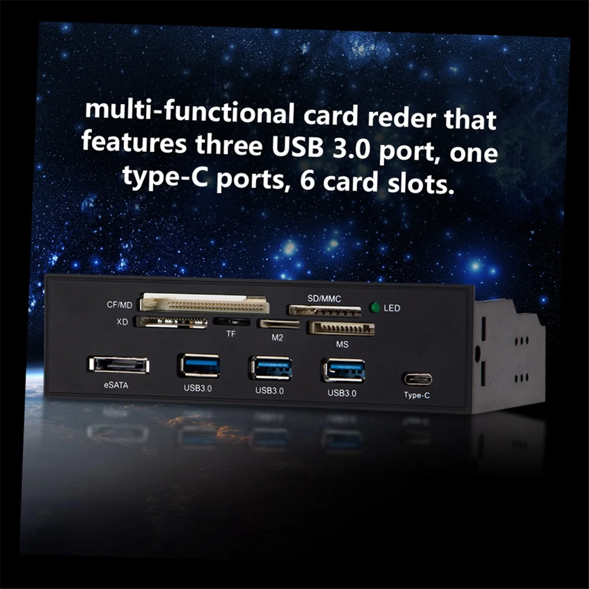 B03B-5.25Inch Card Reader Internal Card Reader Media Multi-Function Dashboard PC Front Panel Type-C USB 3.1 USB 3.0