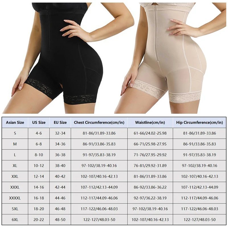 High Compression Bodysuit Girdles Zipper High Waist Sling Corset Shapewear Open Crotch Abdomen Pants Women Butt Lifter