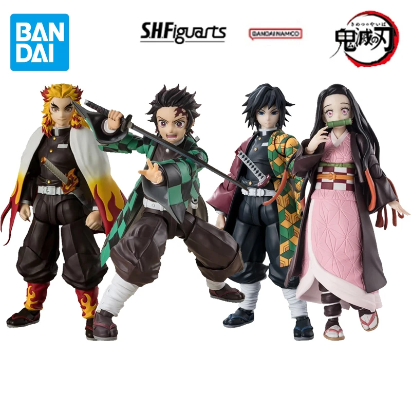 

BANDAI Original Demon Slayer S.H.Figuarts Rengoku Kyoujurou Kamado Tanjirou Nezuko Tomioka Giyu Anime Action Figure Toys Gift