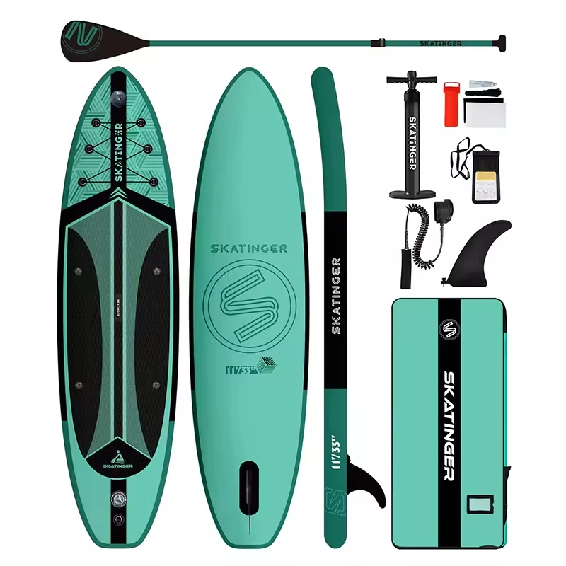 

Надувная доска для серфинга SUP Skatinger OEM для океанских вод, из ПВХ, с технологией Drop Stitch, насос и аксессуары в комплекте