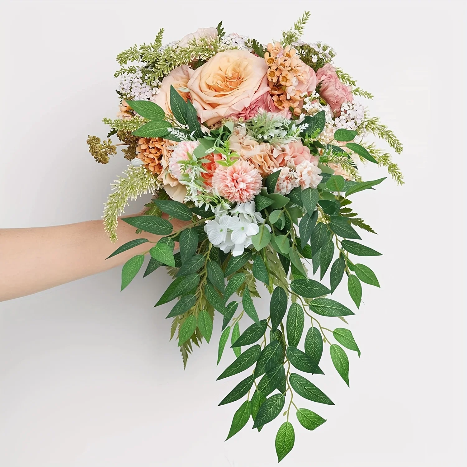 10 Stück künstliche Pflanzen, italienisches Ruscus-Grün, Stiele, künstliche Strauchbüsche, grüne Blätter, Hochzeitsbogen, Blumenstrauß, Heimzimmer, DIY-Dekoration – Detail 2