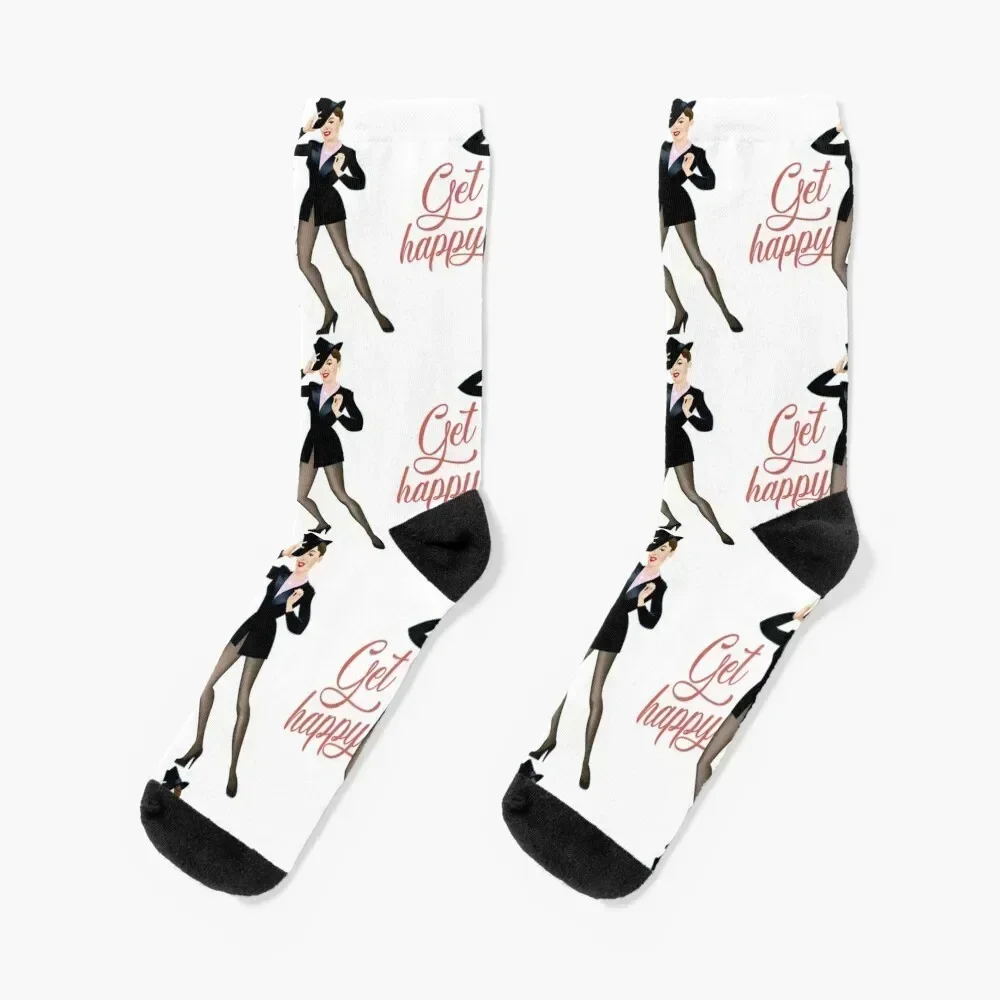 Obtener feliz Calcetines medias en movimiento regalos de navidad Calcetín calefactor calcetines de mujer de moda Hombres