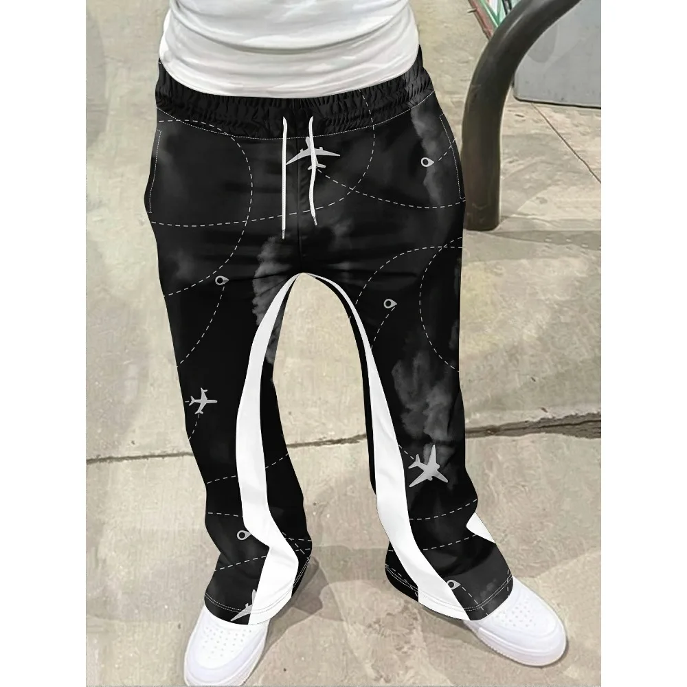 

Мужские модные повседневные спортивные штаны в стиле хип-хоп с яркими пламенными элементами в сочетании с «RICH SOON» Привлекательные для уличной одежды