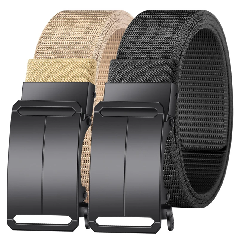 Stretch Tactical Belt Quick Release Metal Buckle Nylon Canvas Elastic Military Belts Casual Outdoor Training Hunting Waist Belt