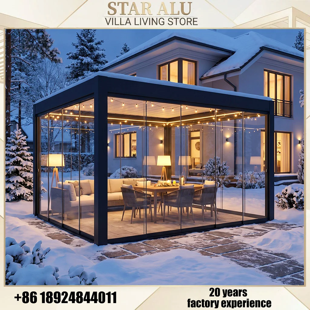 Modern Aluminum Louver Roof Pergola System Waterproof Outdoor Sunshade Gazebo for Garden Patio Backyard Terrace Pavilion