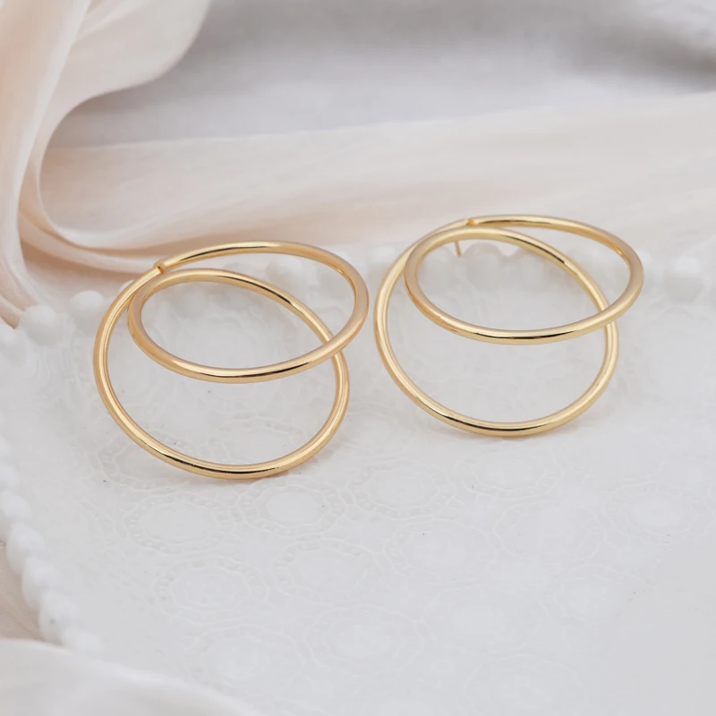 Simple Round Circle Dangle Earrings for Women Hollow Out Metal Golden Geometry Drop Earrings Party Punk Statement Jewelry Gift