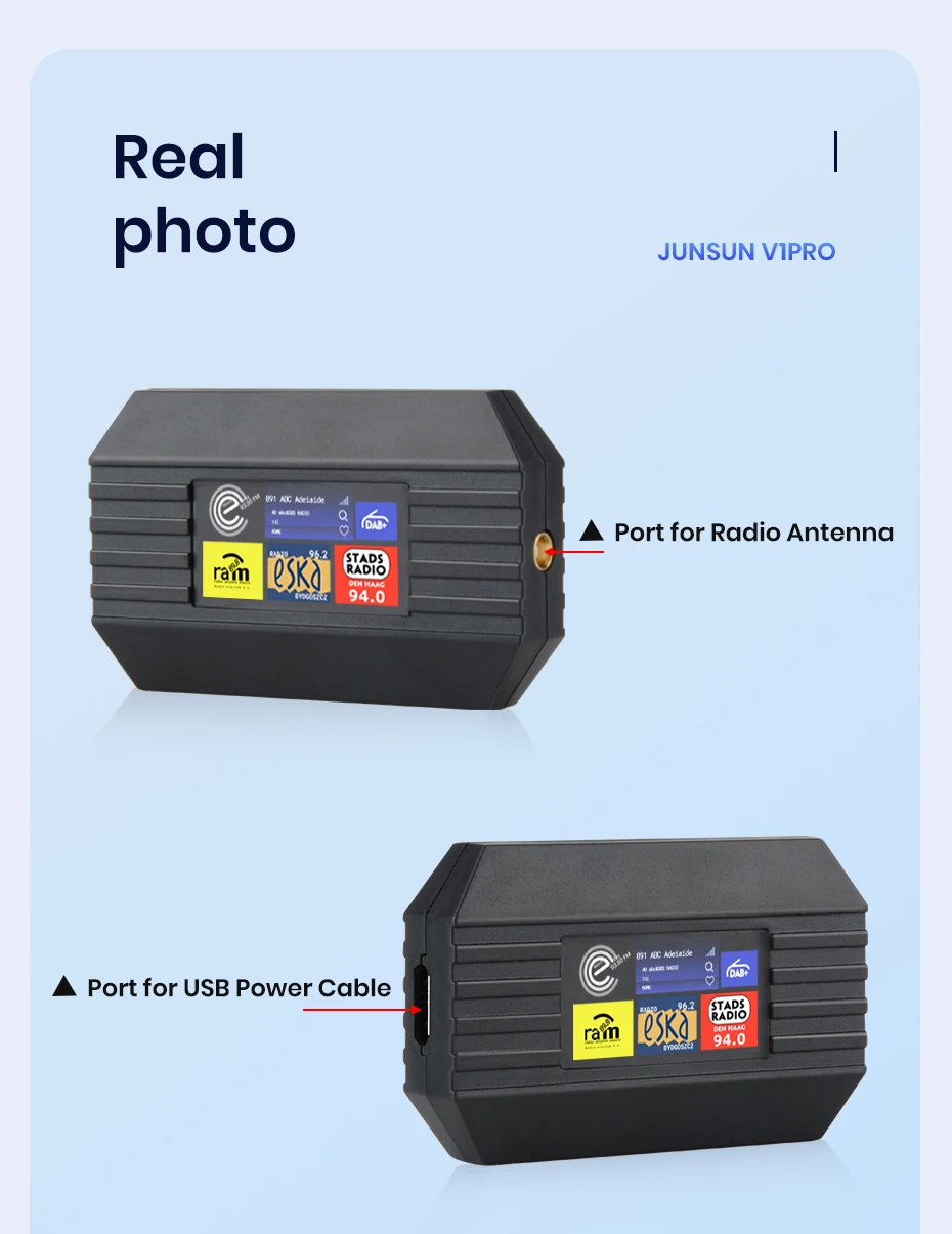 AWESAFE DAB+ Antenne mit USB-Adapter für Autoradio, GPS-Antenne für Android, kompatibel mit universellen DVD-Autozubehörteilen – Detail 5