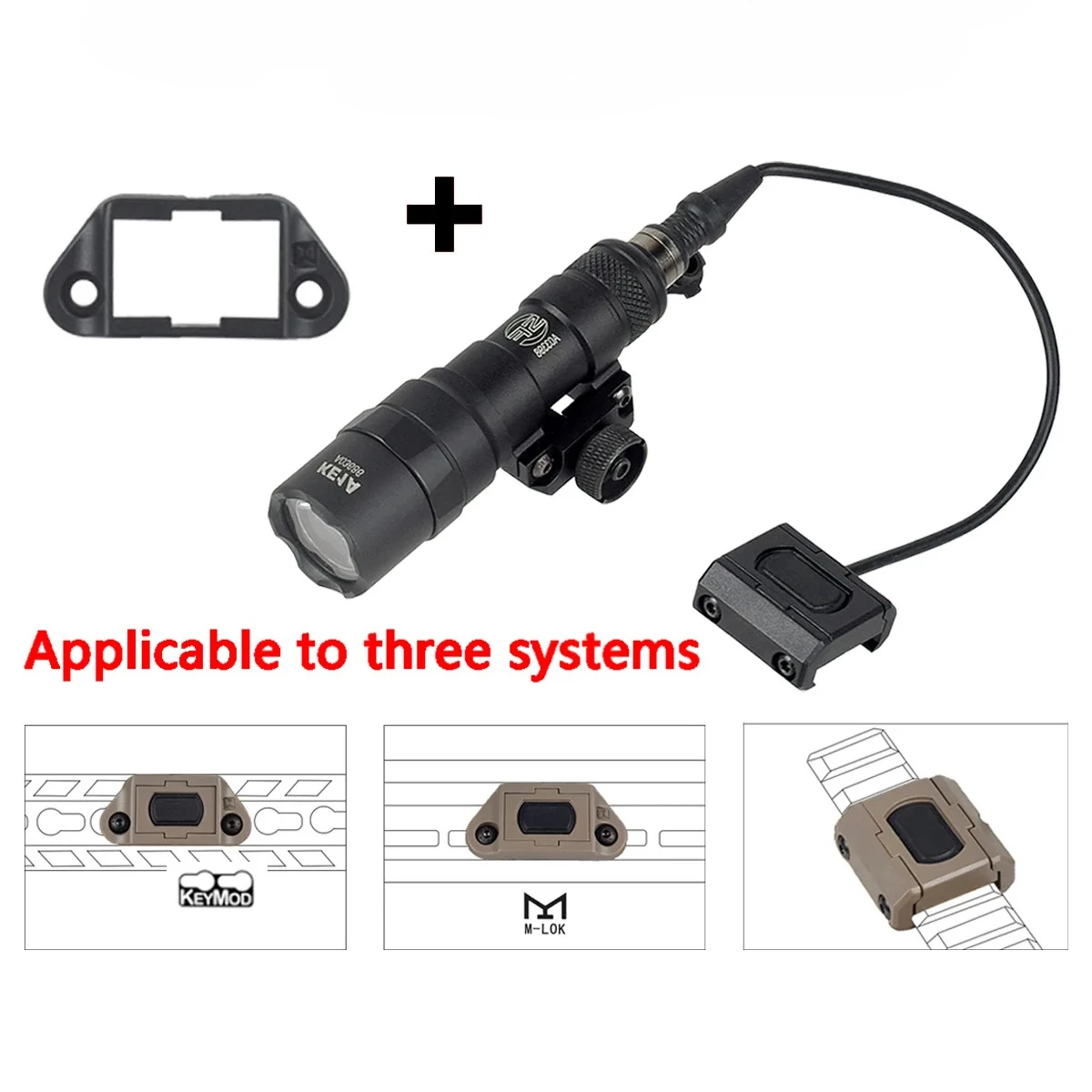 Tactical SF M300 M600 M Lok Keymod 20mm Rail Rifle Airsoft Scout LED Light Button Remote Pressure Switch Weapon Flashlight