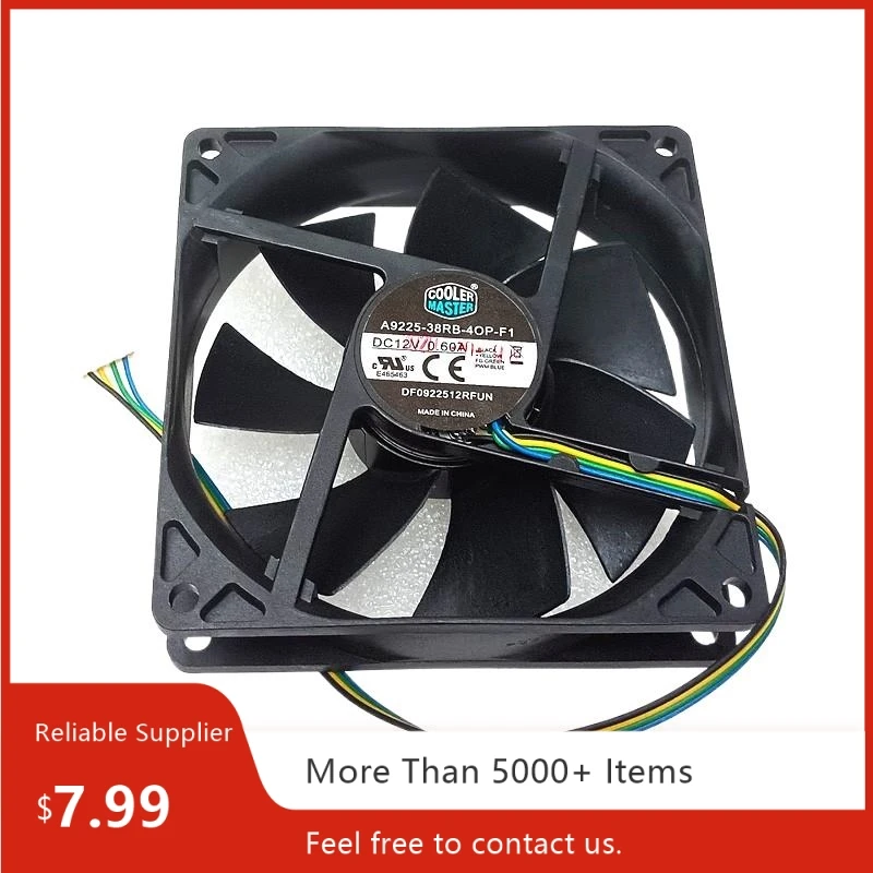 

For CoolerMaster DF0922512RFUN 95x95x25mm DC 12V 0.6A 4-Pin PWM Cooling Fan