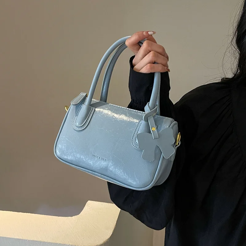 

Новинка 2025, винтажная женская сумка с верхней ручкой, текстурированная сумка через плечо, изысканная шикарная сумка, изысканная и универсальная ​