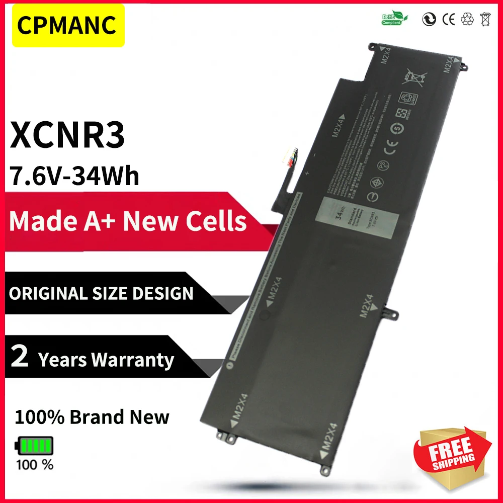 CPMANC XCNR3 P63NY Laptop Battery for Dell Latitude 13 7370 E7370 Ultrabook P63N WV7CG 0WV7CG 7.6V 34WH