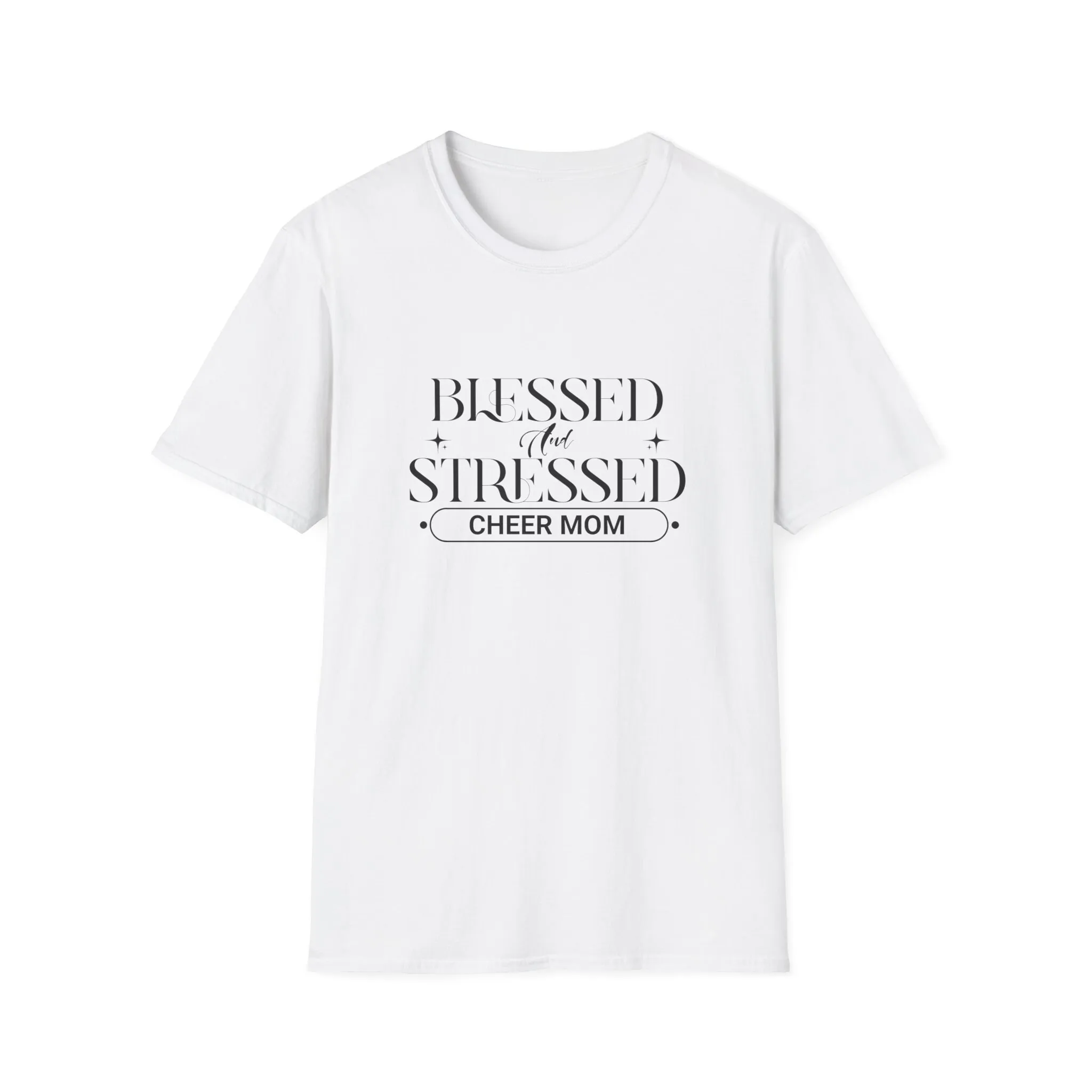 Cheer Mom T Shirt Stressed and Blessed Mama For Cheerleading Competitions