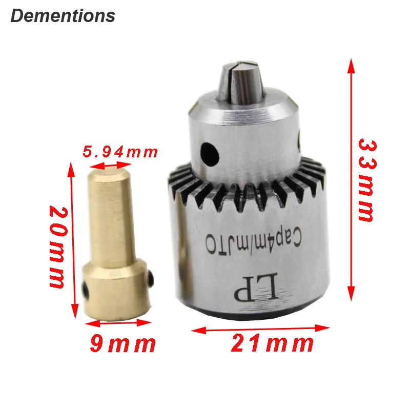 Electric Drill Grinding Mini Chuck Key JT0 0.3-4mm with 3.17mm Shaft 3 Jaws Adapter Kits Mandril Cartridge for Motor