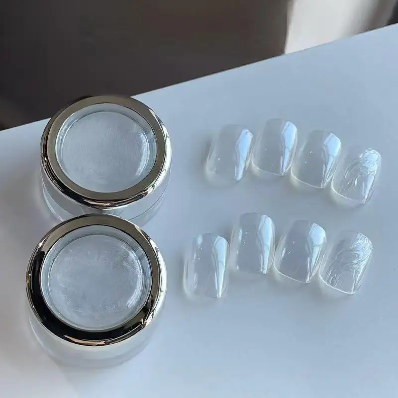 

[WHB]Moonlight Pearl White Nails Glitter Dust Chrome Aurora White Rubbing On Powder Mirror Pigment Nail Art Supplies Decoration