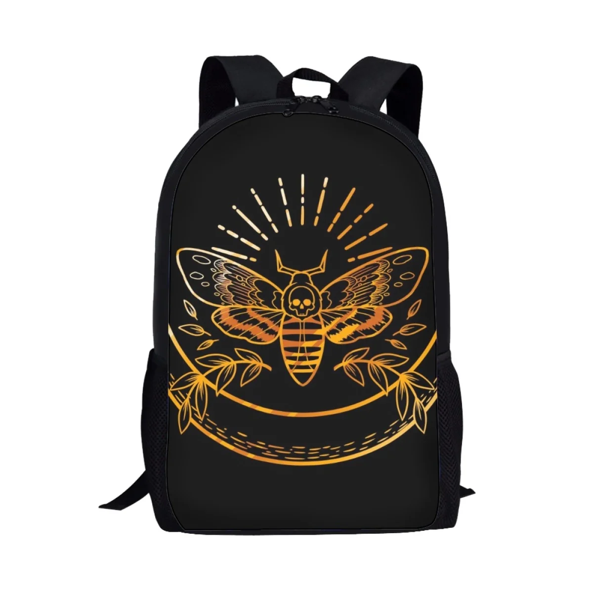 Anime Death Moth Pattern Spirit Board School Bags para meninos, alunos primários, mochila de moda, saco de viagem casual infantil