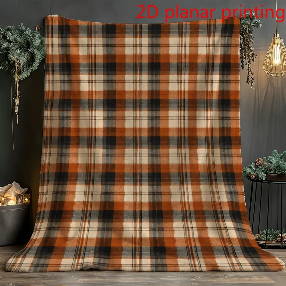 Christmas Train Throw Blanket Joyful  Gift Box Pine Cone Holly   Cover for Sofa Couch Living Room Vintage  Home Decor Accessory