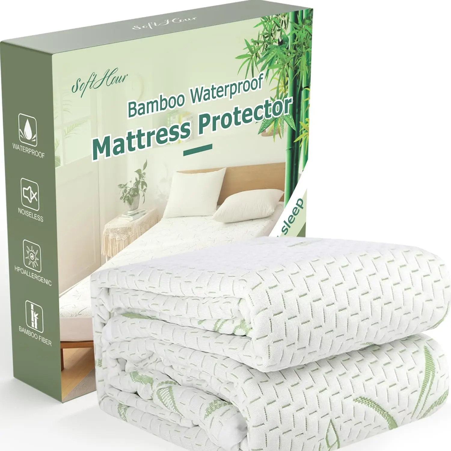 

Twin Xl Waterproof Mattr Pad Cover Rayon Made From Bamboo, Soft Breathable Cooling Mattr Pad Cover, Deep Pocket Stretches Up To
