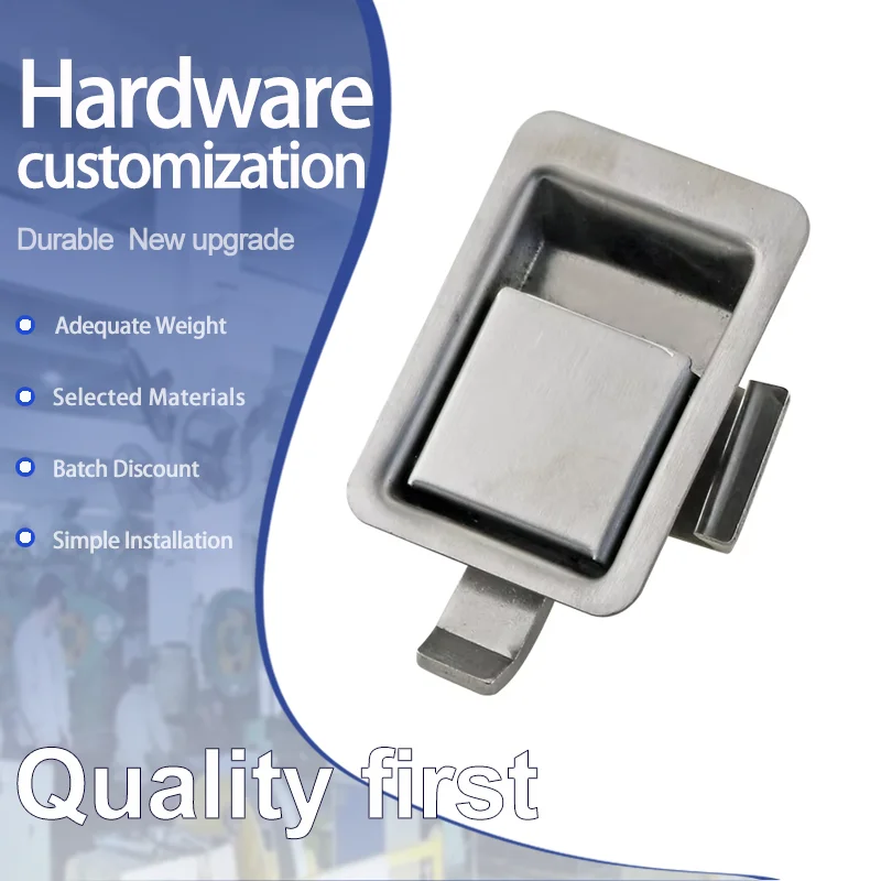 

Industrial Machinery Equipment Engineering Vehicle Toolbox Electrical Cabinet Door Toolbox 304 Stainless Steel Pull Panel Lock