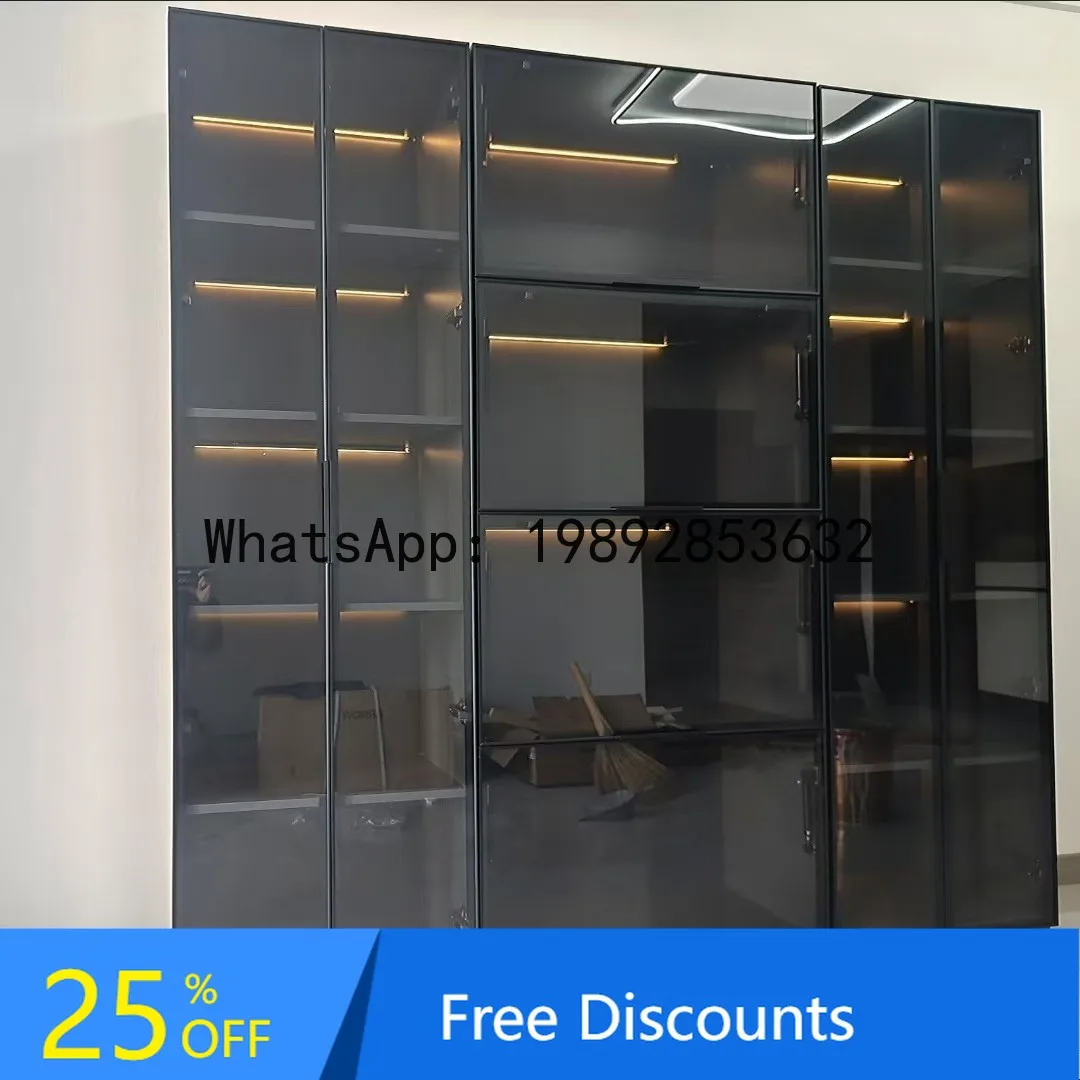 CZ Glass Door Figurine Display Cabinet Violent Bear Model Storage Cabinet Statue Display Storage Cabinet