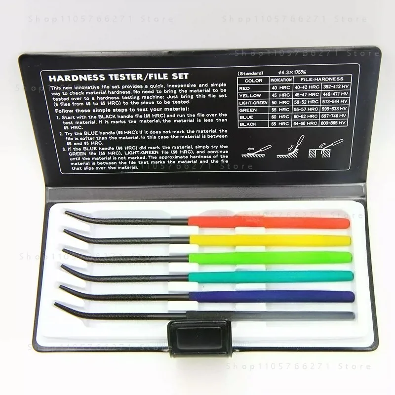 6PCS/Set Hardness Tester File HRC40-65 Handheld Hardness Tester Checker File