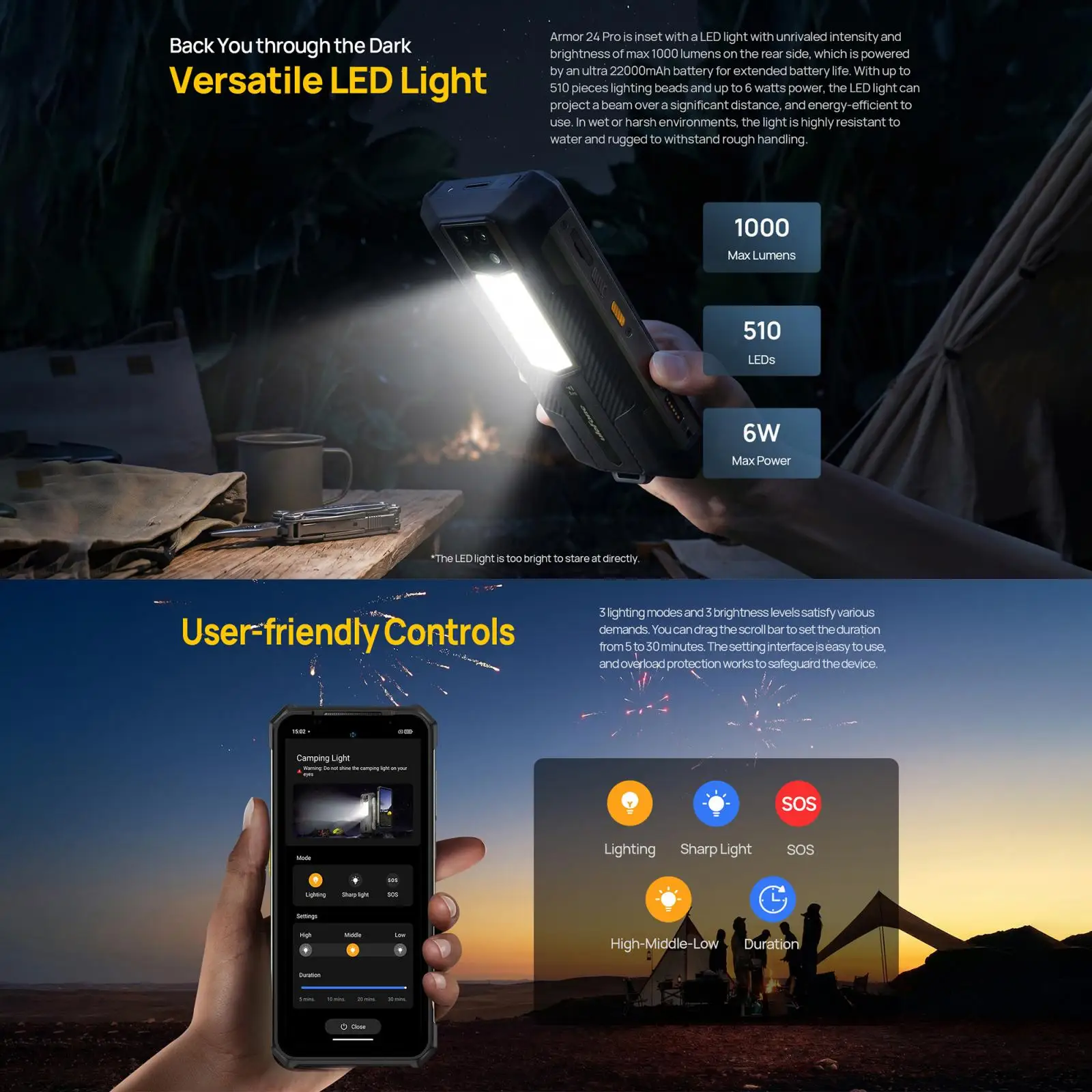 Ulefone Armor 24 Pro Rugged Phone 12GB+256GB 6.78 inch Android 16 MediaTek Helio G200 Octa Core 4G NFC Night Vision Smartphone