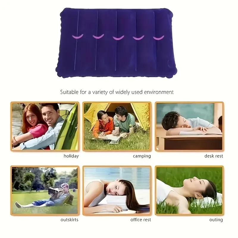 47x30cm Air Cushion Pillows Outdoor Camping Sleep Cushion Folding Square lnflatable Pillows Travel Backrest Plane Head Rest Big