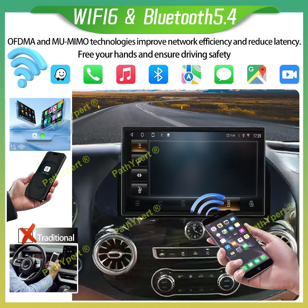 13.1''Android 15 لسيارة Mercedes Vito W447 2014-2022 راديو السيارة ستيريو مشغل الوسائط المتعددة شاشة نظام تحديد المواقع والملاحة BT وحدة الرأس Carplay #3