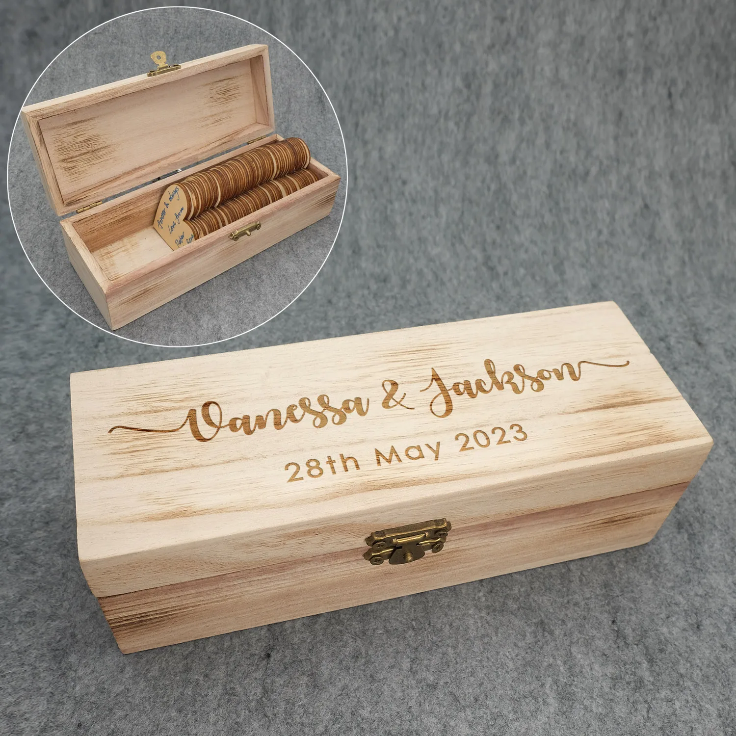 

Custom Wedding Guestbook Alternative Personalied Heart Drop Box, Rustic Wood Keepsake Box, Wedding Gift