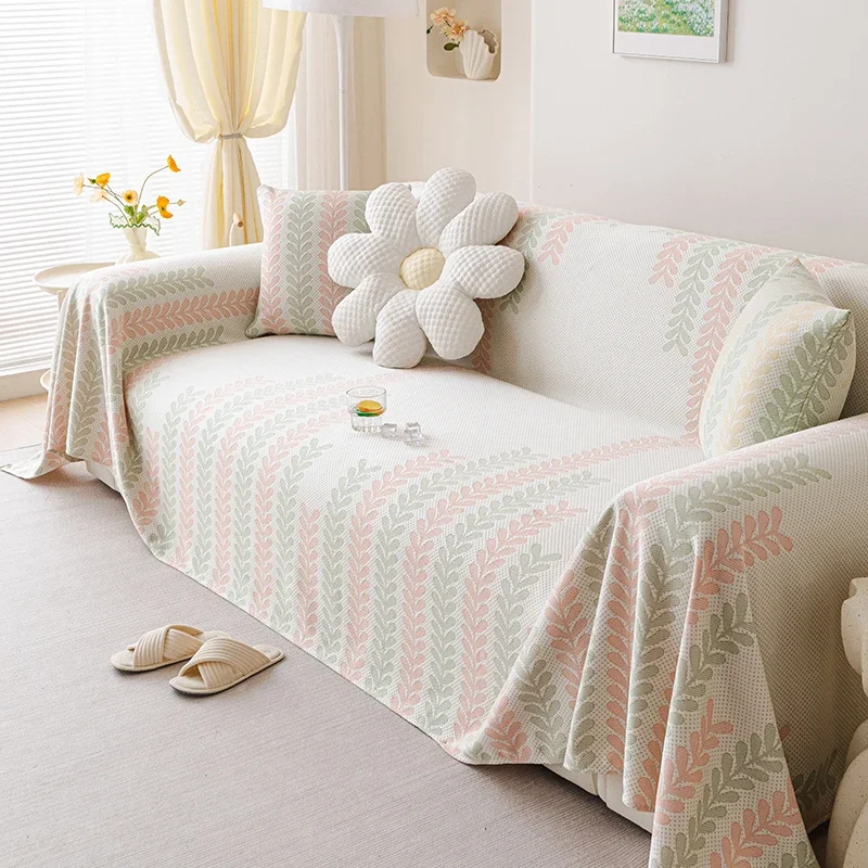 Cool Feeling Summer Sofa Cover Soft Skin-friendly Breathable Couch Covers One-piece Multi-functional Sofa Towel Shawl Blanket