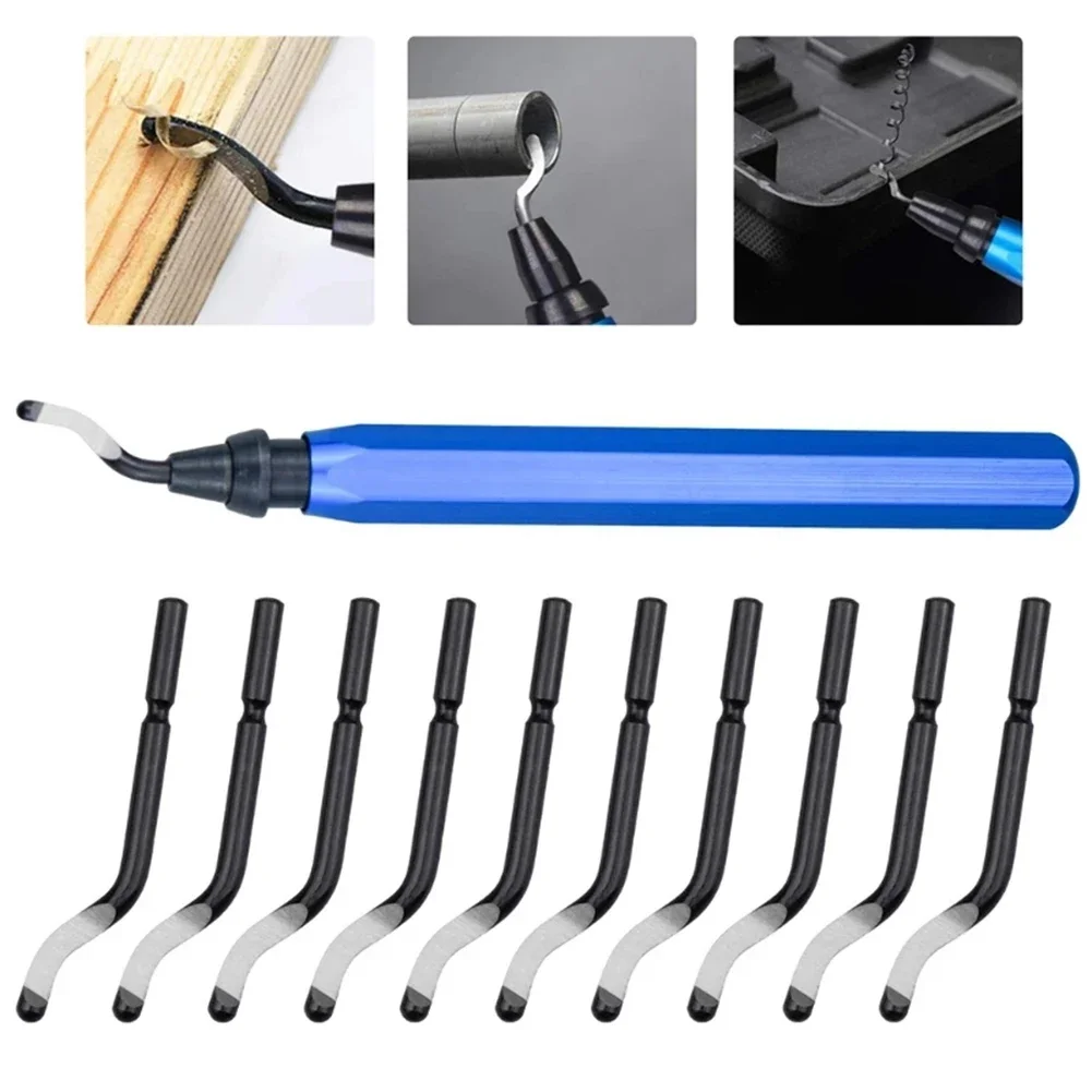 

Deburr Blade Deburring Tools Tools Flexible Deburring Remover Hand Tools Handle High Speed Steel With 10pcs Rotary Deburr Blades