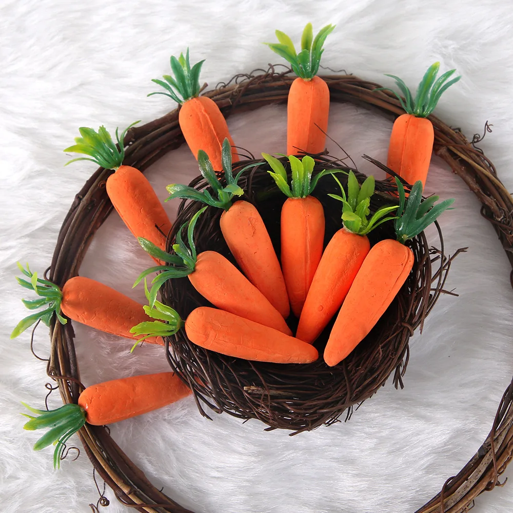 12 piece package of Easter decorations 7cm foam carrots Easter theme party decoration simulation carrot decorations