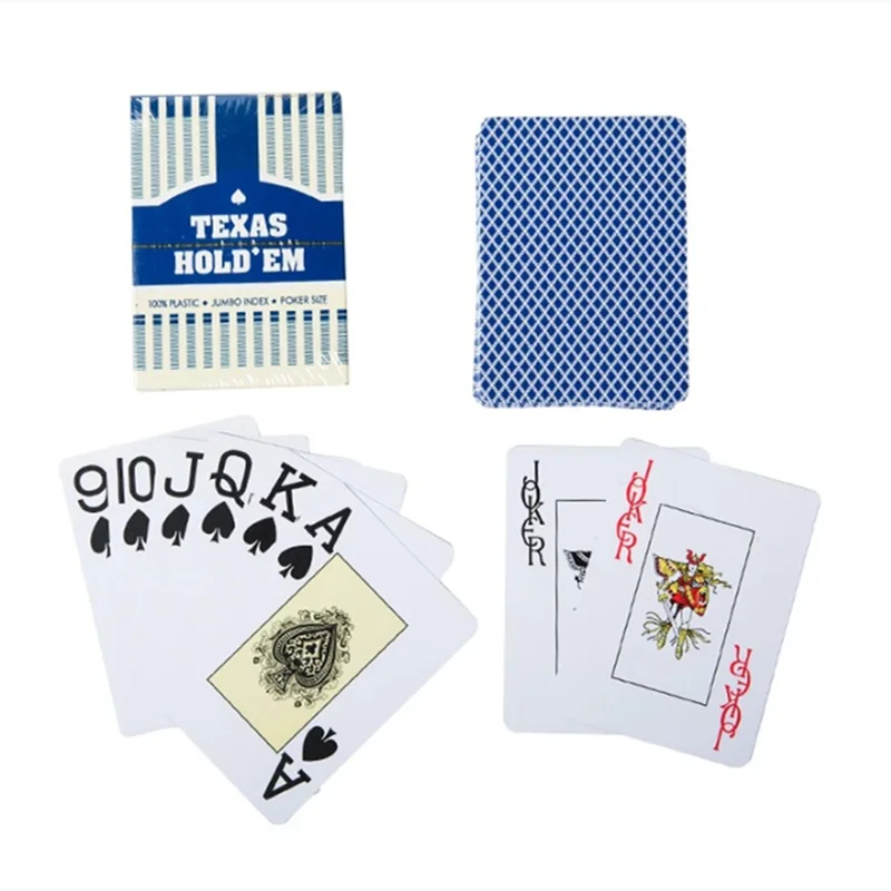 1 set/lotto Carte da poker classiche Gioco di carte impermeabili in plastica con faccia di tipo grande