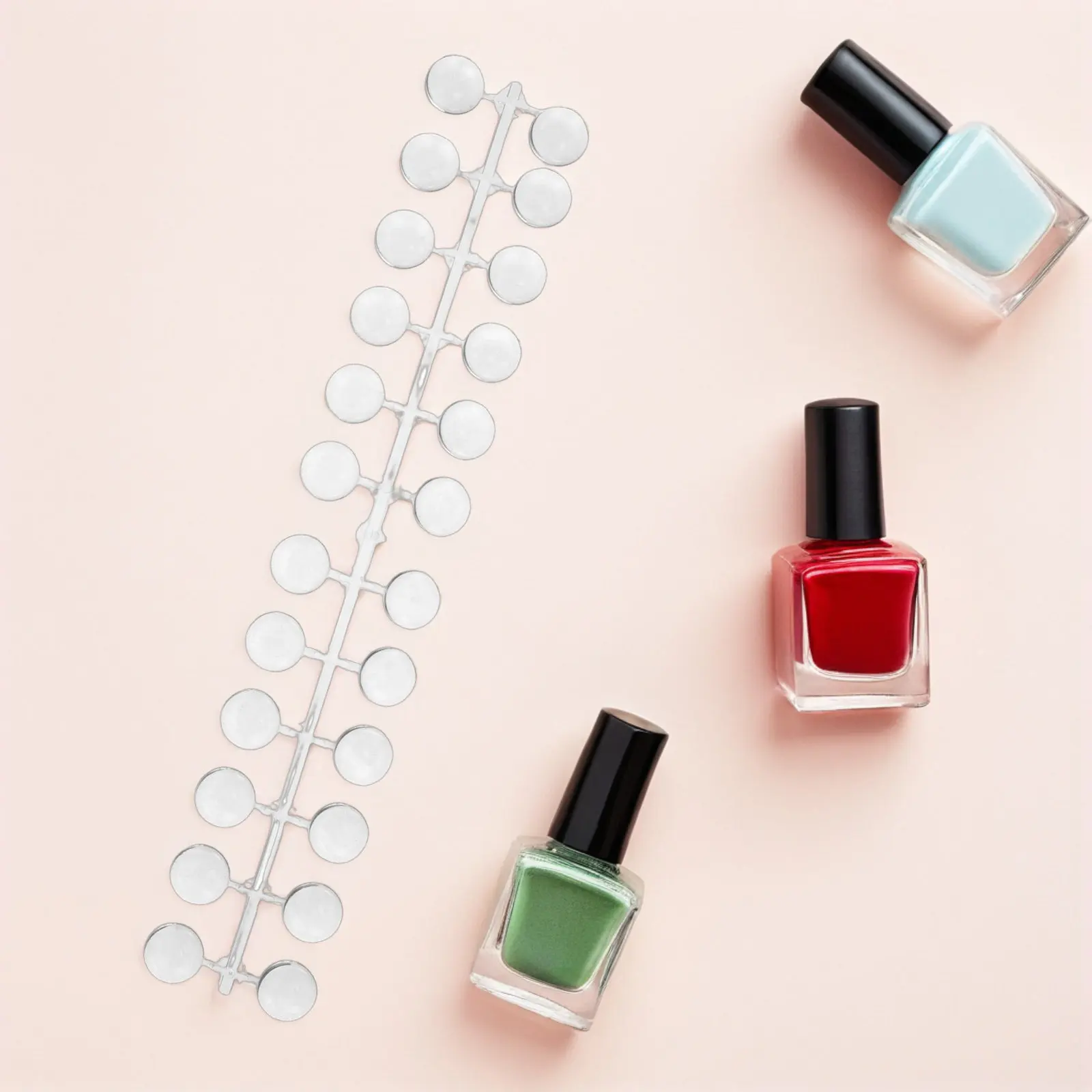 120Pcs Nail Color Display Board High Transparency Clear Plastic Flat Base Solid Sample Stand for Salon DIY Manicure Nail Color
