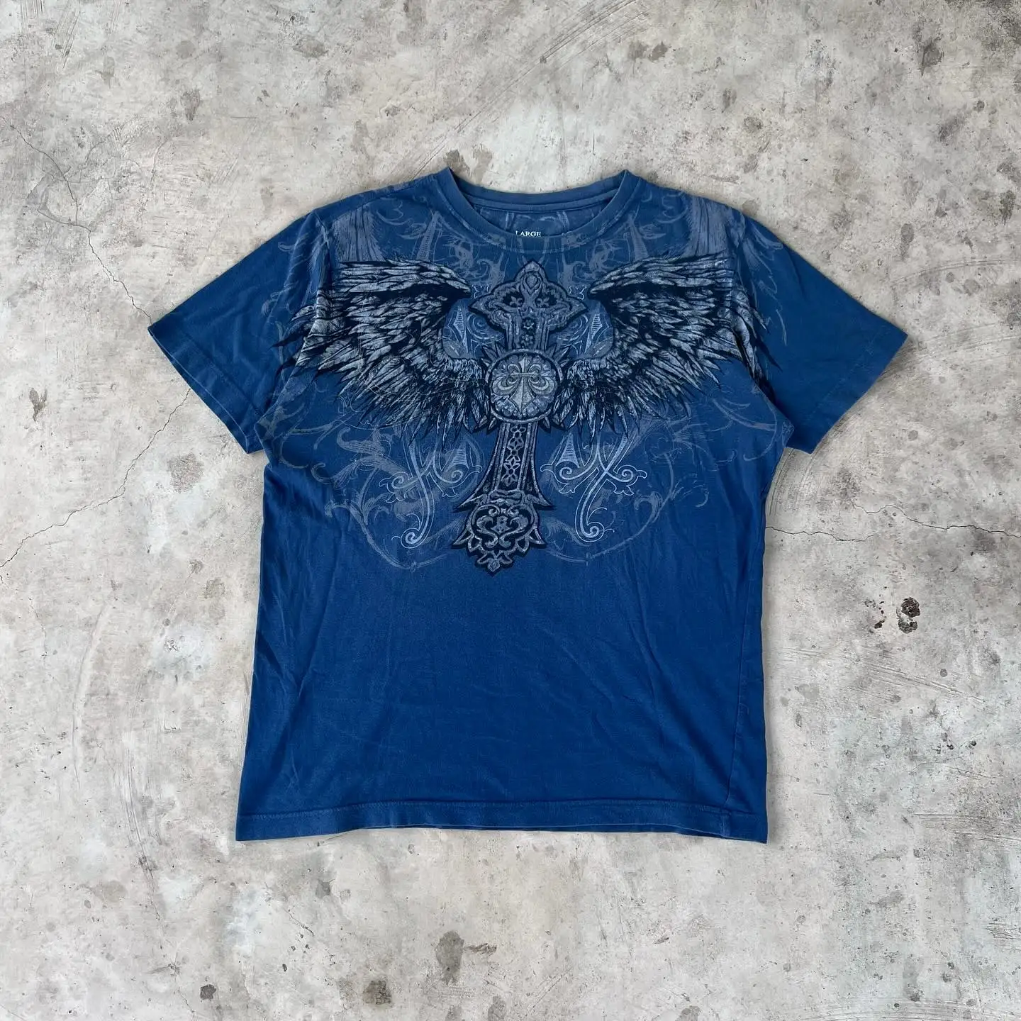 New Mens Affliction Harajuku Y2K Hip Hop Water Washed Retro Round Neck Oversized T Shirt Short Sleeve Gothic Couple Tops
