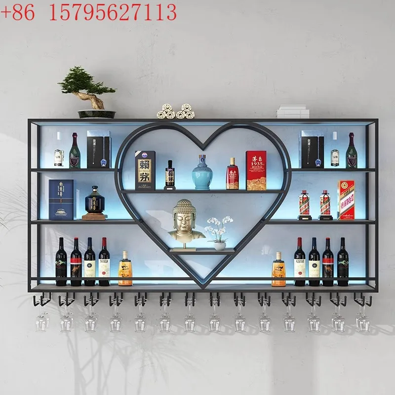 

Настенный винный шкаф для ресторана Барная стойка Винный шкаф Кованый железный индустриальный стиль Барная витрина Настенный монтаж