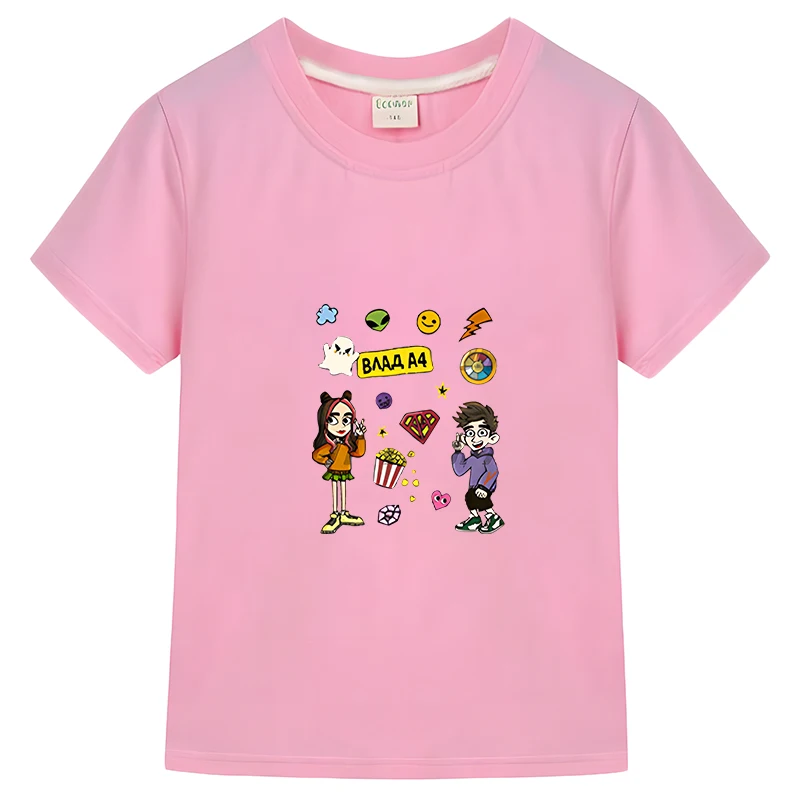 

Merch A4 kids T-Shirt 100%Cotton Влад a4 Бумага Print Summer Short sleeve Casual Tops girl boys clothes y2k kids one piece 7-12y