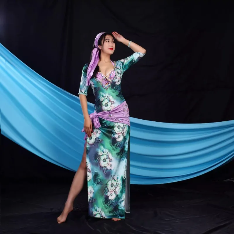 Traje de dança do ventre personalizado, roupas de dança oriental, vestido de performance, egito, folk, balady, saidi, robe gasto, roupa de dança exótica