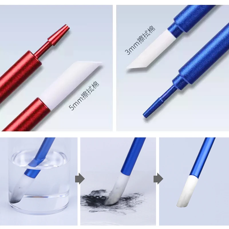 RAY Studio Metal Wiping Stick Seepage Cleaning Swab with Polyester Wiping Cotton Tips for Model Hobby Panel Liner Cleaning Stick