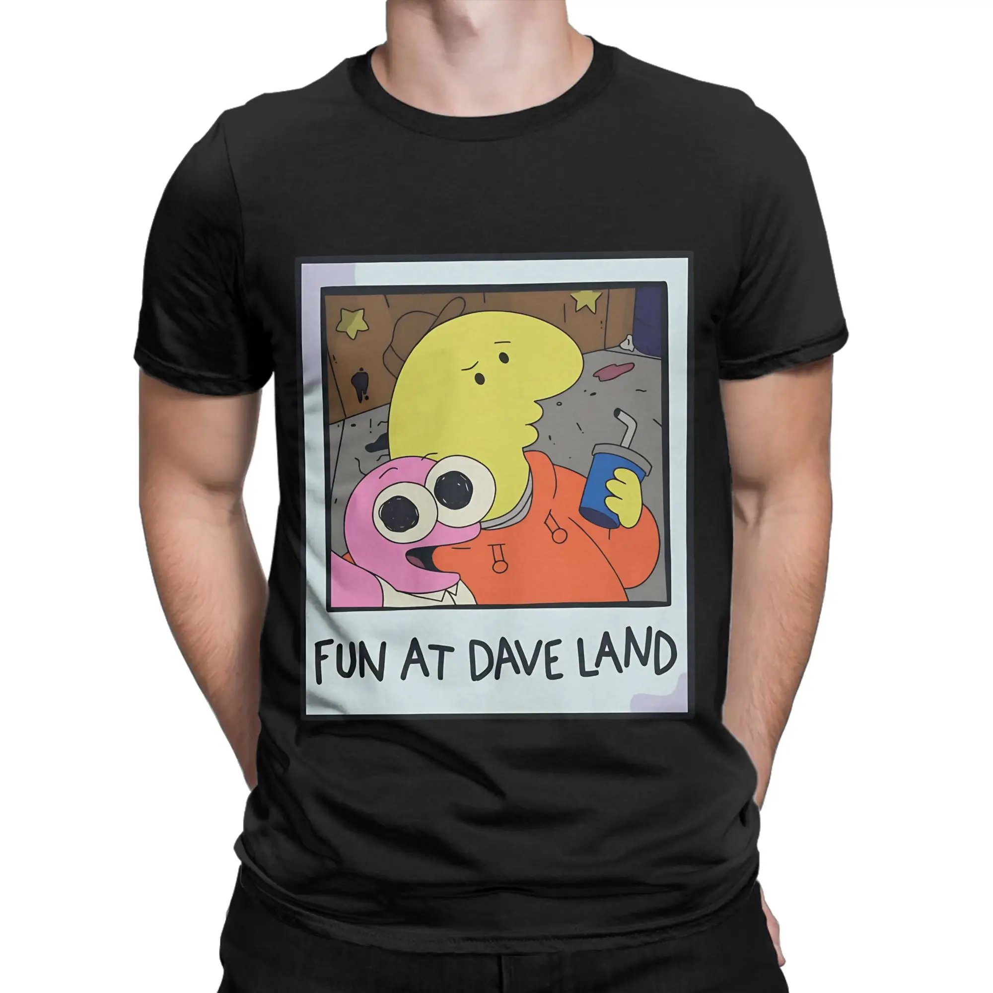 Smiling Friends Fun At Dave Land Essential Shirt Funny 100% Cotton T-Shirt Smiling Friends Tops Tees For Men